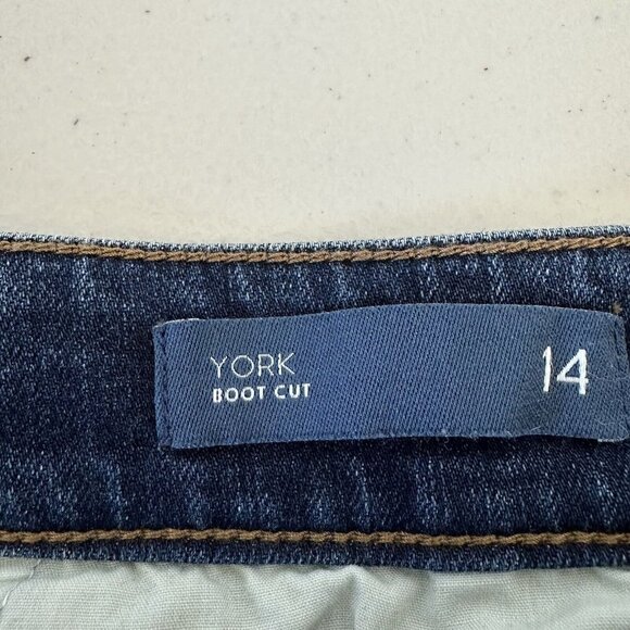J Jill York Boot Cut Blue Jeans Size 14 Stretch Denim Pockets Mid-Rise - Picture 6 of 11